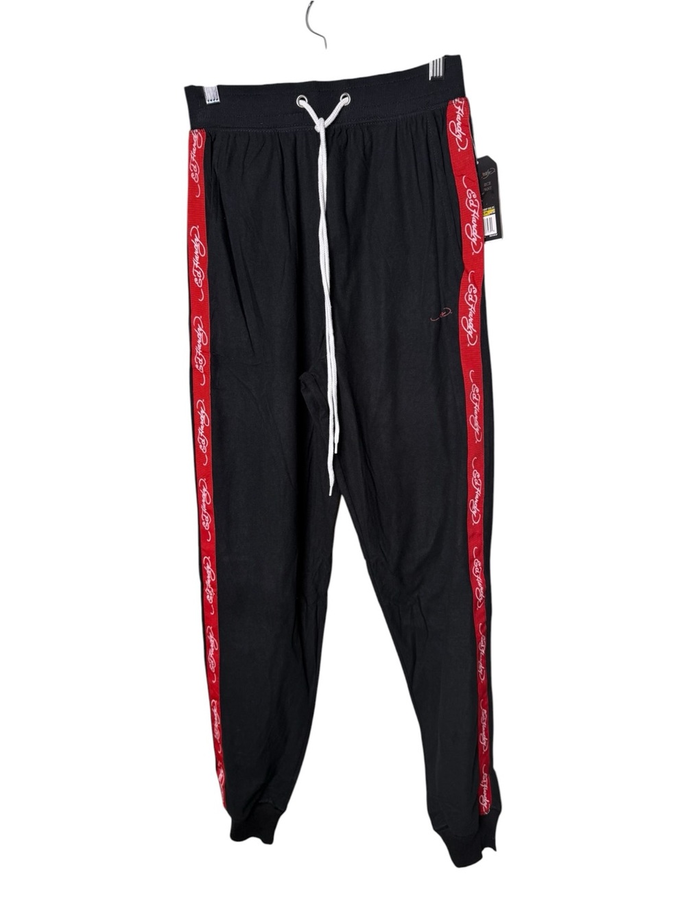 Ed Hardy Black Size M Red Side Stripe Fleece Jogger Pants
